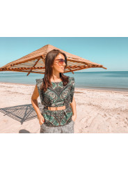 Top d'été Auckland épaulettes cousu dans un jacquard