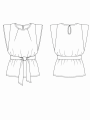 Dessin technique patron de couture top Auckland à volants épaulettes