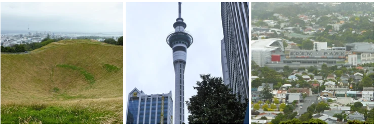 Auckland Nouvelle Zélande sky city tower Eden park stadium Volcans Takarunga et Rangitoto